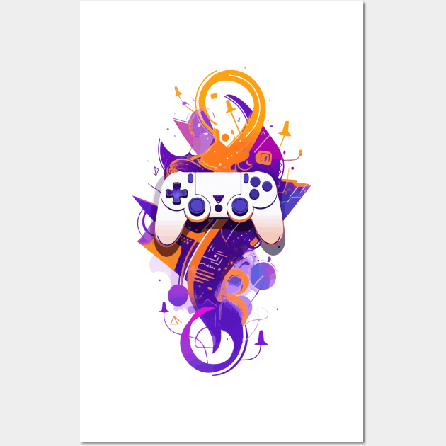 Console controller watercolor tattoo Wall Art by etherElric